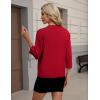 image:imageZeagoo Womens 34 Sleeve Open Front Cropped Knit Cardigan Sweater Casual Bolero Shrugs for Dresses Summer OutfitsRed