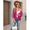 image:imageZeagoo Womens 34 Sleeve Open Front Cropped Knit Cardigan Sweater Casual Bolero Shrugs for Dresses Summer OutfitsRose Red