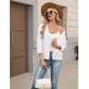 image:imageZeagoo Womens 34 Sleeve Open Front Cropped Knit Cardigan Sweater Casual Bolero Shrugs for Dresses Summer OutfitsWhite