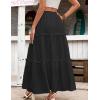 image:imageZeagoo Womens Casual Maxi Skirts for Women 2026 High Waist Boho Skirts Floral Printed Long Flowy Skirt with PocketsBlack