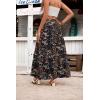 image:imageZeagoo Womens Casual Maxi Skirts for Women 2026 High Waist Boho Skirts Floral Printed Long Flowy Skirt with PocketsBlack Floralprinted
