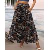image:imageZeagoo Womens Casual Maxi Skirts for Women 2026 High Waist Boho Skirts Floral Printed Long Flowy Skirt with PocketsBlack Floralprinted