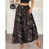 image:imageZeagoo Womens Casual Maxi Skirts for Women 2026 High Waist Boho Skirts Floral Printed Long Flowy Skirt with PocketsBlack Floralprinted