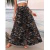 image:imageZeagoo Womens Casual Maxi Skirts for Women 2026 High Waist Boho Skirts Floral Printed Long Flowy Skirt with PocketsBlack Floralprinted