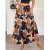 image:imageZeagoo Womens Casual Maxi Skirts for Women 2026 High Waist Boho Skirts Floral Printed Long Flowy Skirt with PocketsBlackfloralprinted