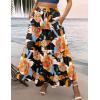 image:imageZeagoo Womens Casual Maxi Skirts for Women 2026 High Waist Boho Skirts Floral Printed Long Flowy Skirt with PocketsBlackfloralprinted