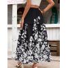image:imageZeagoo Womens Casual Maxi Skirts for Women 2026 High Waist Boho Skirts Floral Printed Long Flowy Skirt with PocketsBlckprinted