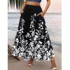 image:imageZeagoo Womens Casual Maxi Skirts for Women 2026 High Waist Boho Skirts Floral Printed Long Flowy Skirt with PocketsBlckprinted