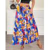 image:imageZeagoo Womens Casual Maxi Skirts for Women 2026 High Waist Boho Skirts Floral Printed Long Flowy Skirt with PocketsBlue Floral