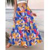 image:imageZeagoo Womens Casual Maxi Skirts for Women 2026 High Waist Boho Skirts Floral Printed Long Flowy Skirt with PocketsBlue Floral