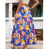 image:imageZeagoo Womens Casual Maxi Skirts for Women 2026 High Waist Boho Skirts Floral Printed Long Flowy Skirt with PocketsBlue Floral