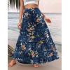 image:imageZeagoo Womens Casual Maxi Skirts for Women 2026 High Waist Boho Skirts Floral Printed Long Flowy Skirt with PocketsBlue Floral Printed