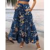 image:imageZeagoo Womens Casual Maxi Skirts for Women 2026 High Waist Boho Skirts Floral Printed Long Flowy Skirt with PocketsBlue Floral Printed