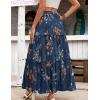 image:imageZeagoo Womens Casual Maxi Skirts for Women 2026 High Waist Boho Skirts Floral Printed Long Flowy Skirt with PocketsBlue Floral Printed