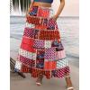 image:imageZeagoo Womens Casual Maxi Skirts for Women 2026 High Waist Boho Skirts Floral Printed Long Flowy Skirt with PocketsBohoprinted