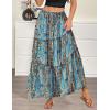 image:imageZeagoo Womens Casual Maxi Skirts for Women 2026 High Waist Boho Skirts Floral Printed Long Flowy Skirt with PocketsBohoprinted02