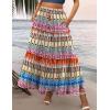 image:imageZeagoo Womens Casual Maxi Skirts for Women 2026 High Waist Boho Skirts Floral Printed Long Flowy Skirt with PocketsBohoprinted03