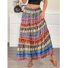 image:imageZeagoo Womens Casual Maxi Skirts for Women 2026 High Waist Boho Skirts Floral Printed Long Flowy Skirt with PocketsBohoprinted03
