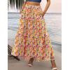 image:imageZeagoo Womens Casual Maxi Skirts for Women 2026 High Waist Boho Skirts Floral Printed Long Flowy Skirt with PocketsFloralprinted01