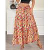 image:imageZeagoo Womens Casual Maxi Skirts for Women 2026 High Waist Boho Skirts Floral Printed Long Flowy Skirt with PocketsFloralprinted01