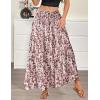 image:imageZeagoo Womens Casual Maxi Skirts for Women 2026 High Waist Boho Skirts Floral Printed Long Flowy Skirt with PocketsFloralprinted02