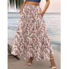 image:imageZeagoo Womens Casual Maxi Skirts for Women 2026 High Waist Boho Skirts Floral Printed Long Flowy Skirt with PocketsFloralprinted02