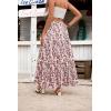 image:imageZeagoo Womens Casual Maxi Skirts for Women 2026 High Waist Boho Skirts Floral Printed Long Flowy Skirt with PocketsFloralprinted02
