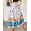 image:imageZeagoo Womens Casual Maxi Skirts for Women 2026 High Waist Boho Skirts Floral Printed Long Flowy Skirt with PocketsFloralprinted03