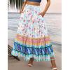 image:imageZeagoo Womens Casual Maxi Skirts for Women 2026 High Waist Boho Skirts Floral Printed Long Flowy Skirt with PocketsFloralprinted03