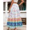 image:imageZeagoo Womens Casual Maxi Skirts for Women 2026 High Waist Boho Skirts Floral Printed Long Flowy Skirt with PocketsFloralprinted03