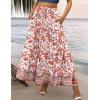 image:imageZeagoo Womens Casual Maxi Skirts for Women 2026 High Waist Boho Skirts Floral Printed Long Flowy Skirt with PocketsFloralprinted04