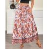 image:imageZeagoo Womens Casual Maxi Skirts for Women 2026 High Waist Boho Skirts Floral Printed Long Flowy Skirt with PocketsFloralprinted04