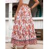 image:imageZeagoo Womens Casual Maxi Skirts for Women 2026 High Waist Boho Skirts Floral Printed Long Flowy Skirt with PocketsFloralprinted04