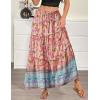 image:imageZeagoo Womens Casual Maxi Skirts for Women 2026 High Waist Boho Skirts Floral Printed Long Flowy Skirt with PocketsFloralprinted05