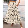 image:imageZeagoo Womens Casual Maxi Skirts for Women 2026 High Waist Boho Skirts Floral Printed Long Flowy Skirt with PocketsFloralprinted2