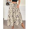 image:imageZeagoo Womens Casual Maxi Skirts for Women 2026 High Waist Boho Skirts Floral Printed Long Flowy Skirt with PocketsFloralprinted2