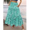 image:imageZeagoo Womens Casual Maxi Skirts for Women 2026 High Waist Boho Skirts Floral Printed Long Flowy Skirt with PocketsGreenfloralprinted