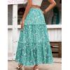 image:imageZeagoo Womens Casual Maxi Skirts for Women 2026 High Waist Boho Skirts Floral Printed Long Flowy Skirt with PocketsGreenfloralprinted
