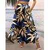 image:imageZeagoo Womens Casual Maxi Skirts for Women 2026 High Waist Boho Skirts Floral Printed Long Flowy Skirt with PocketsLeafprinted