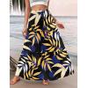 image:imageZeagoo Womens Casual Maxi Skirts for Women 2026 High Waist Boho Skirts Floral Printed Long Flowy Skirt with PocketsLeafprinted