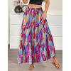 image:imageZeagoo Womens Casual Maxi Skirts for Women 2026 High Waist Boho Skirts Floral Printed Long Flowy Skirt with PocketsMulticolor02