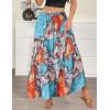 image:imageZeagoo Womens Casual Maxi Skirts for Women 2026 High Waist Boho Skirts Floral Printed Long Flowy Skirt with PocketsMulticolor03