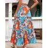 image:imageZeagoo Womens Casual Maxi Skirts for Women 2026 High Waist Boho Skirts Floral Printed Long Flowy Skirt with PocketsMulticolor03
