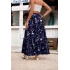 image:imageZeagoo Womens Casual Maxi Skirts for Women 2026 High Waist Boho Skirts Floral Printed Long Flowy Skirt with PocketsNavy Blue Floral
