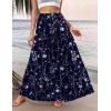 image:imageZeagoo Womens Casual Maxi Skirts for Women 2026 High Waist Boho Skirts Floral Printed Long Flowy Skirt with PocketsNavy Blue Floral