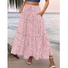 image:imageZeagoo Womens Casual Maxi Skirts for Women 2026 High Waist Boho Skirts Floral Printed Long Flowy Skirt with PocketsPinkprinted