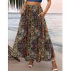image:imageZeagoo Womens Casual Maxi Skirts for Women 2026 High Waist Boho Skirts Floral Printed Long Flowy Skirt with PocketsPrinted1