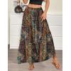 image:imageZeagoo Womens Casual Maxi Skirts for Women 2026 High Waist Boho Skirts Floral Printed Long Flowy Skirt with PocketsPrinted1