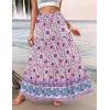 image:imageZeagoo Womens Casual Maxi Skirts for Women 2026 High Waist Boho Skirts Floral Printed Long Flowy Skirt with PocketsPurplefloral
