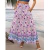 image:imageZeagoo Womens Casual Maxi Skirts for Women 2026 High Waist Boho Skirts Floral Printed Long Flowy Skirt with PocketsPurplefloral
